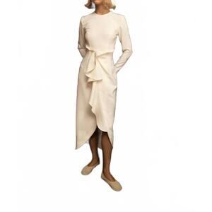 NEW KIKA VARGAS long sleeve genzebe dress in ivory